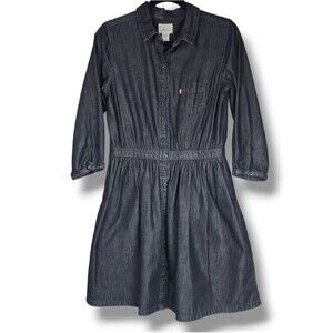 Levis Jean Dress Button Up denim dress with Pockets size M